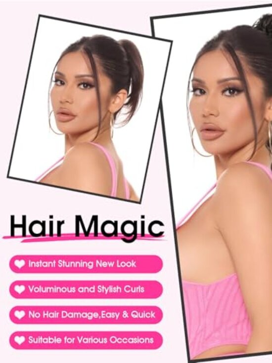 Ponytail Extension, 18 Inch Black Brown Claw Clip Ponytail Extensions main image 5